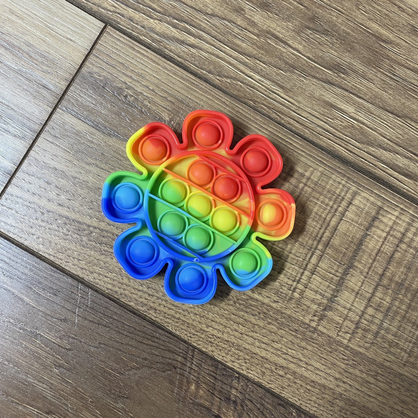 Silicone Fidget Poppers - Rainbow Flower