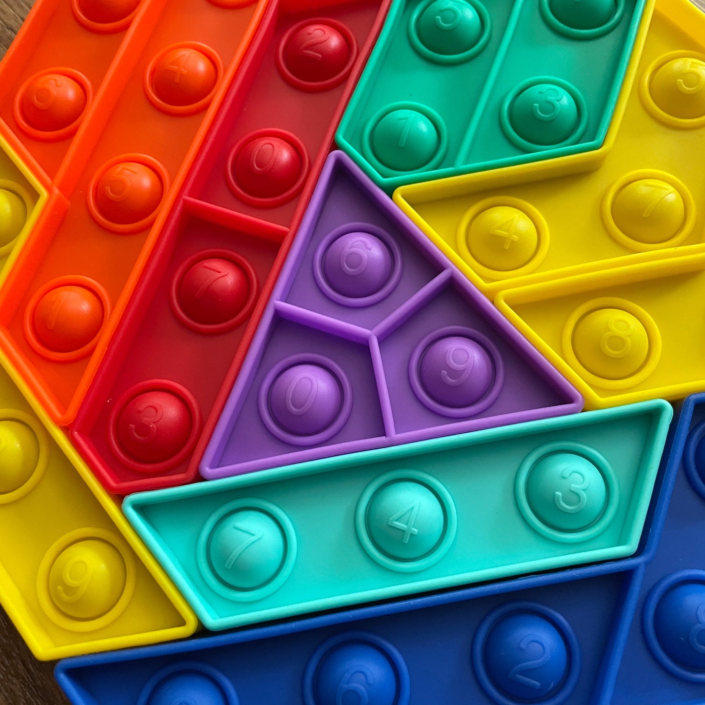 Silicone Fidget Poppers - Rainbow Puzzle