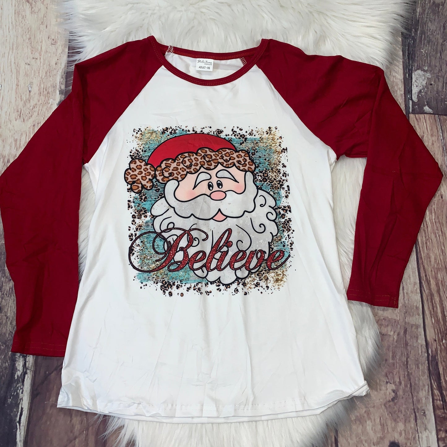 Mommy & Me Santa "Believe" Mom Raglan