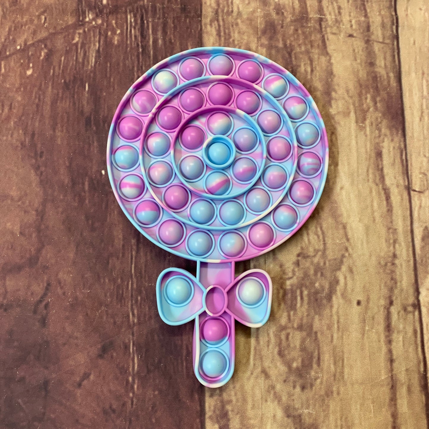 Silicone Pop Fidget Toy - Blue & Purple Lollipop