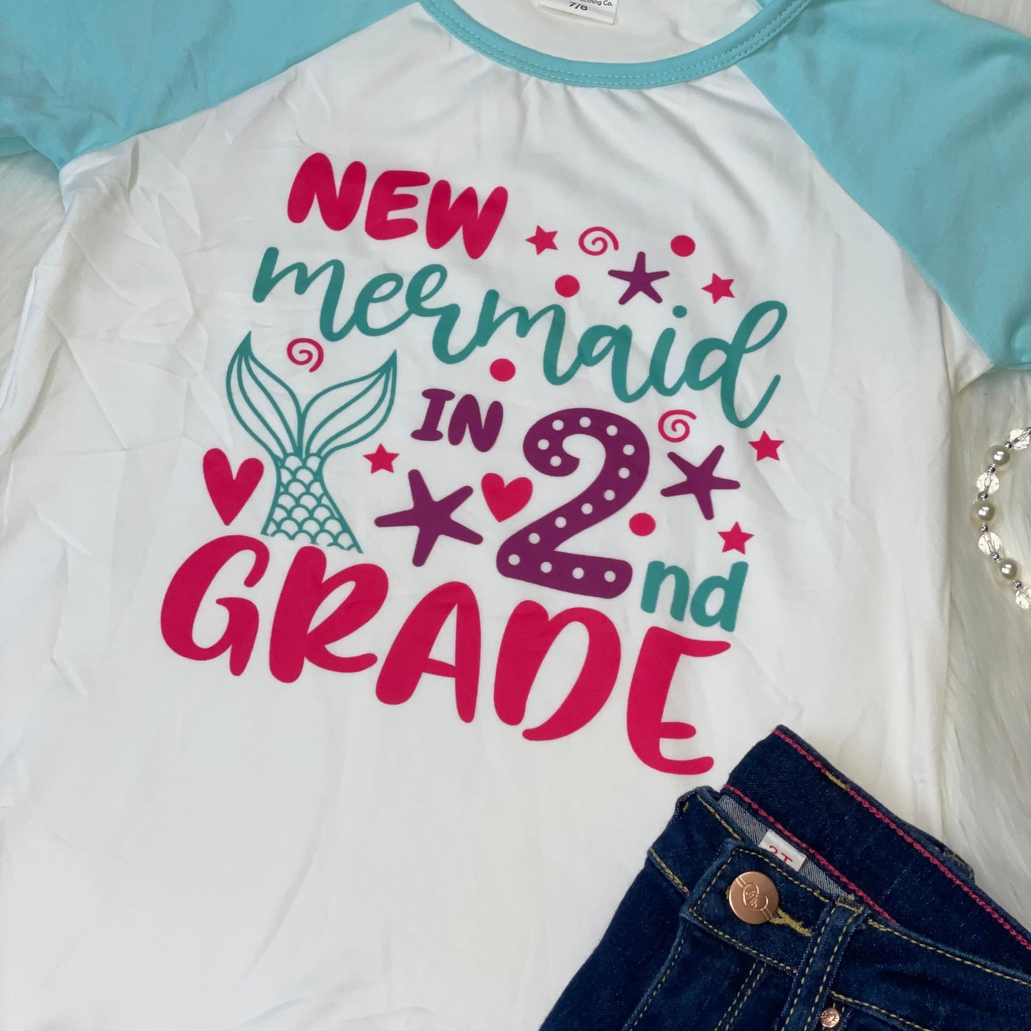 Back to School Raglan - New Mermaid in 2nd Grade