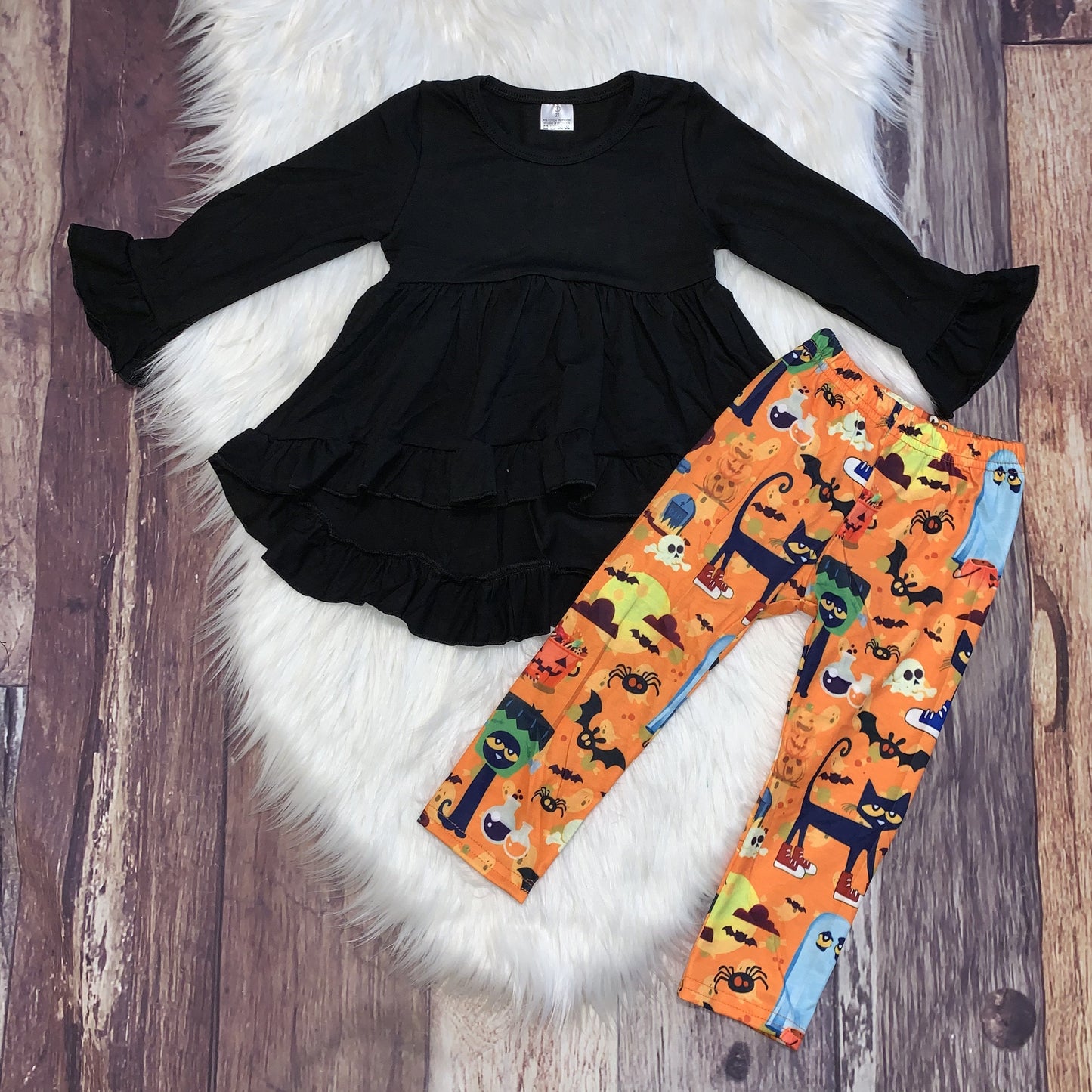 Spiders and Potions Cat Halloween Tunic Set