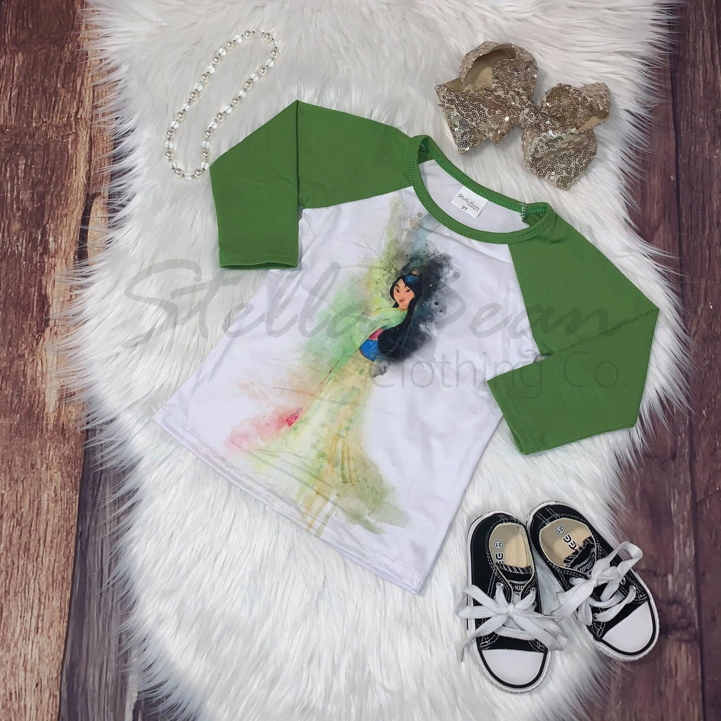 Watercolor Fairy Tale Princess Raglan - Asian Princess