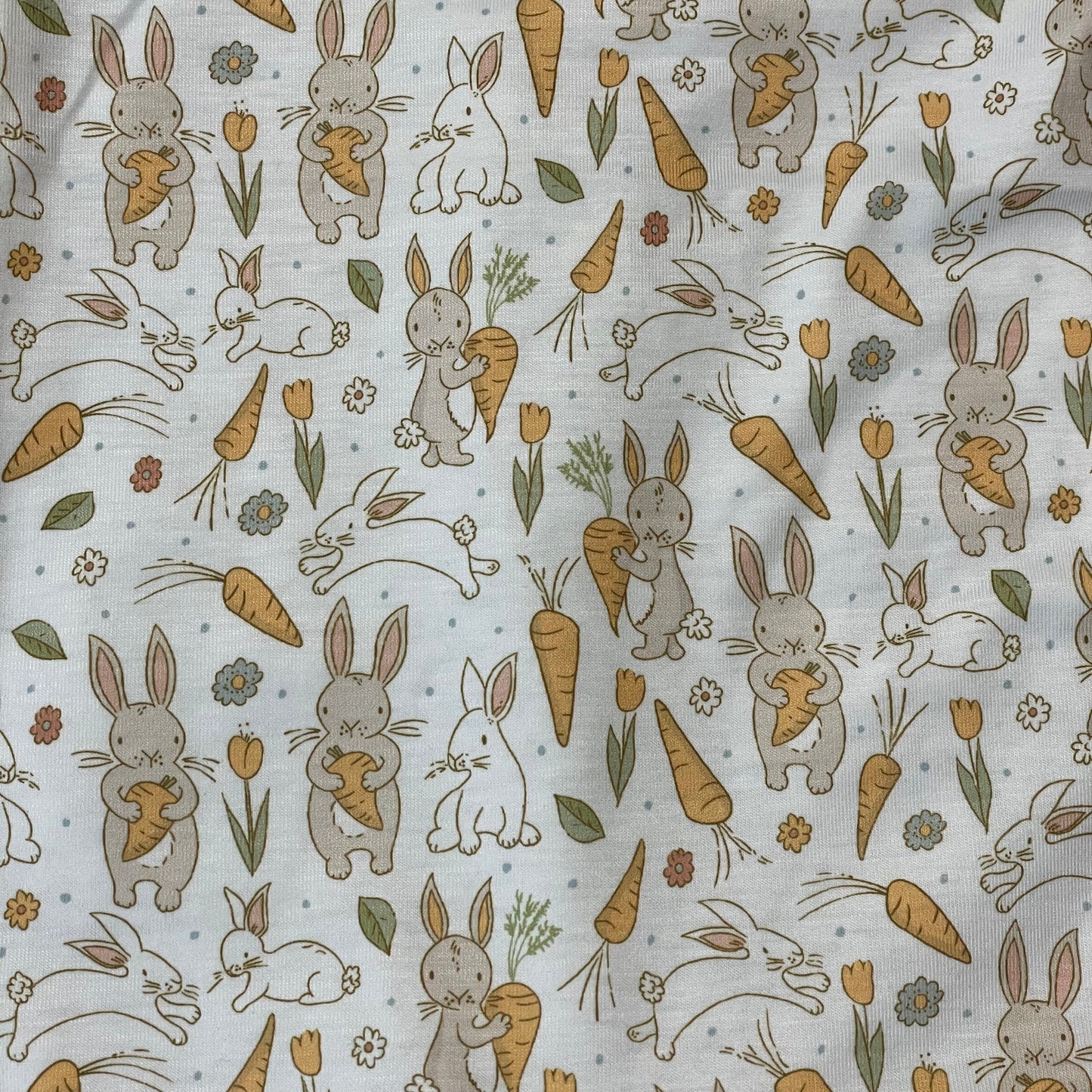 Spring Bunnies White & Moss Long Sleeve Easter Dress