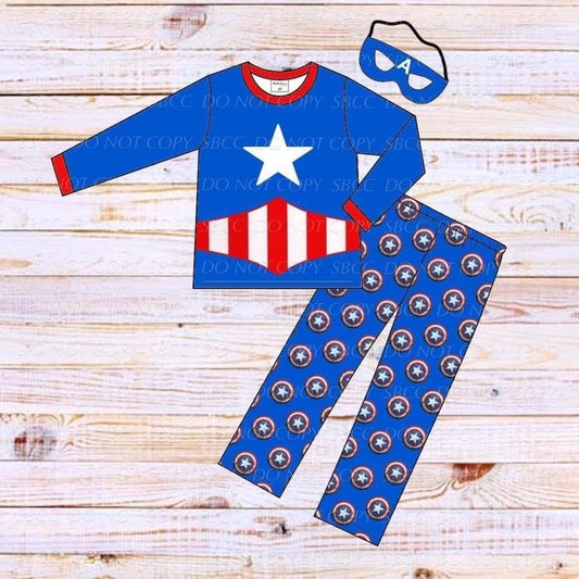 Superhero Loungewear Set - Girl Red White & Blue