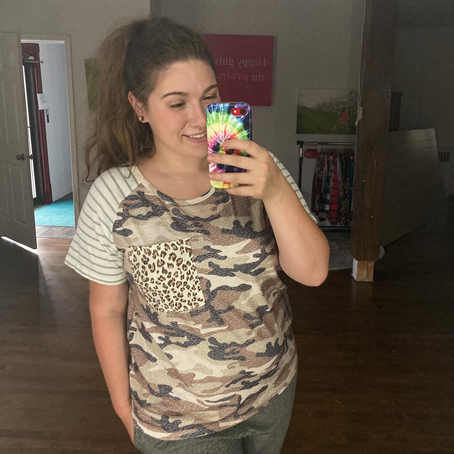 Women's Plus Size Camo Raglan