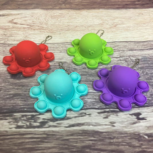 Octopus Reversible Keychain Silicone Poppers